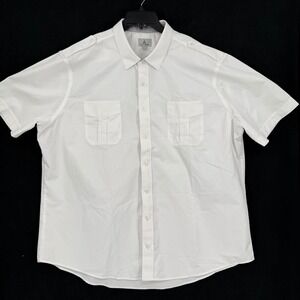 A Cut Above Cirrus Pilot Shirt White Short Sleeve Mens 20 Relaxed Fit AB33M2
